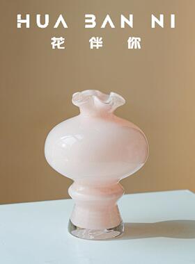 手工制多55-231巴胺色复古手客提单耳配撞色奶壶玻璃花瓶厅作家居