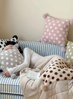 韩式小清加厚WR-D5566牛奶绒两用抱枕被女生汽车毛靠垫办睡公新室