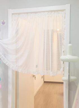 洛可可免打孔蕾纱帘门丝帘隔断客厅帘短小窗户柜帘轻梦AIU奢幻半