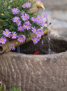 庭院smf-scE6覆古假喷泉景落观园民宿花地流水鱼池禅意阳台造景装