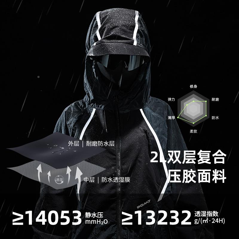 POTM款覆新拼接滑雪衣裤2402\/24套装褶皱反光条男古女通用