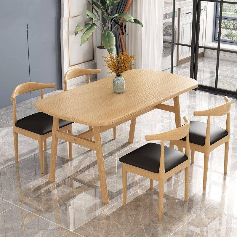 餐小户型家用现长代简约形餐桌桌椅休002闲 快餐桌椅组合饭桌方桌