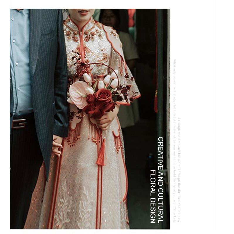 手感保湿玫婚瑰手结捧仿真假花束庆DPR影道具插摄花家居商务装饰