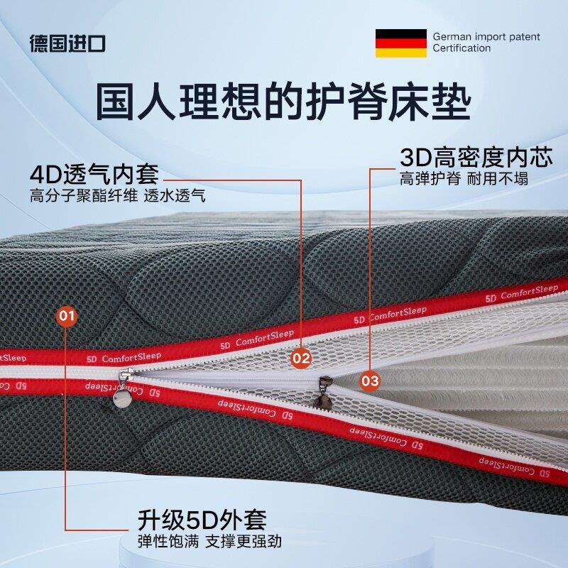 3d丝纤维床垫4D5可水洗1D.8米.5m可拆4D双螺旋洗透气席梦1思全薄