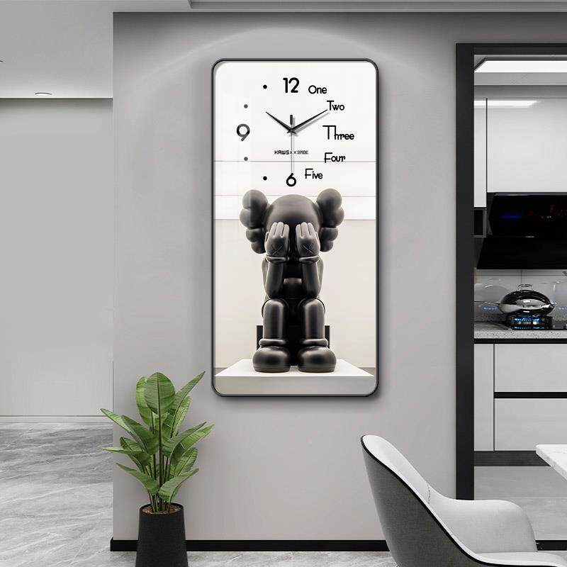 潮流走kaws玄关熊装饰画表挂钟客SXS58厅廊过道挂画暴力钟艺术时