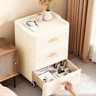 抽屉式收纳柜多家用客厅物层零食储床物柜现代卧室加厚头夹缝置柜