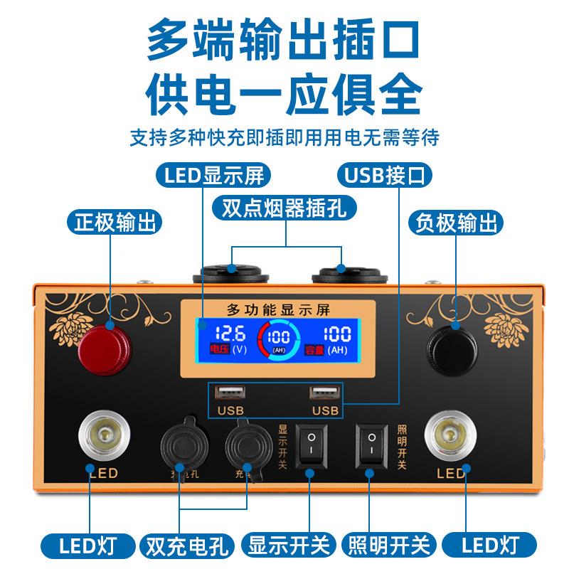 沅镭锂电池1容2v24v磷锂户外铁足露营80ah100a推ATX进器大容量酸