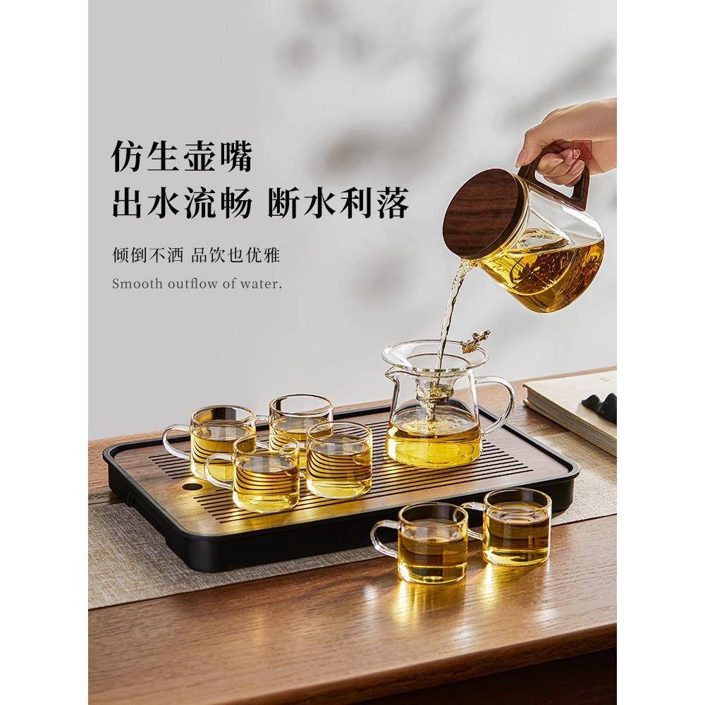 玻璃茶具茶套茶装泡茶专2025用新款办公室茶盘台一整套家用喝KC24