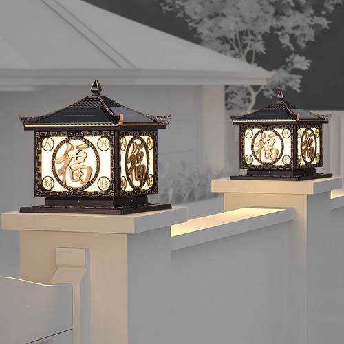 太能柱头墅灯别大门柱灯户外柱庭院灯围阳墙围栏灯室外防水子灯