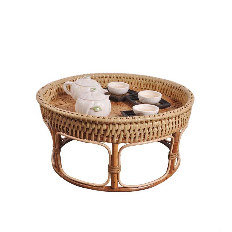泰国藤编飘 窗阳茶几家用客厅台矮桌茶台榻榻米小子ins野0002餐圆