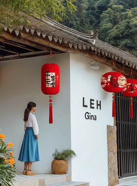 0新2KUJ5红灯笼一对2新年春节阳台装饰中式迎宫灯悬挂