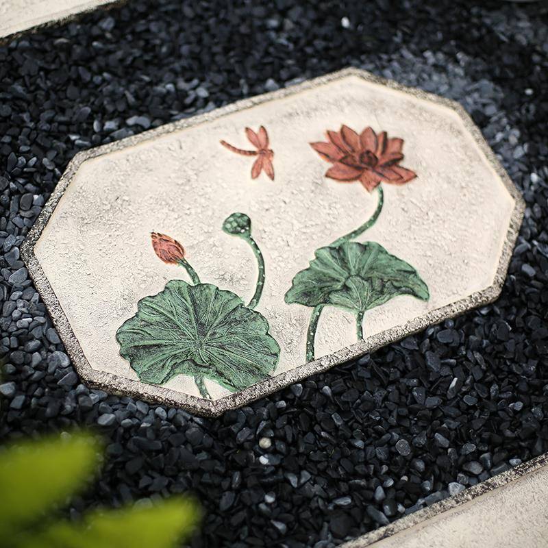 户外踏步石工石庭院草坪中式花露台汀步公园脚园踏石装饰PBZ艺品