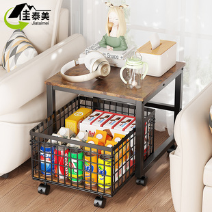 跨境迷你冰箱收纳架客厅零食小型冰箱整理架子啤酒杂物零食小推车