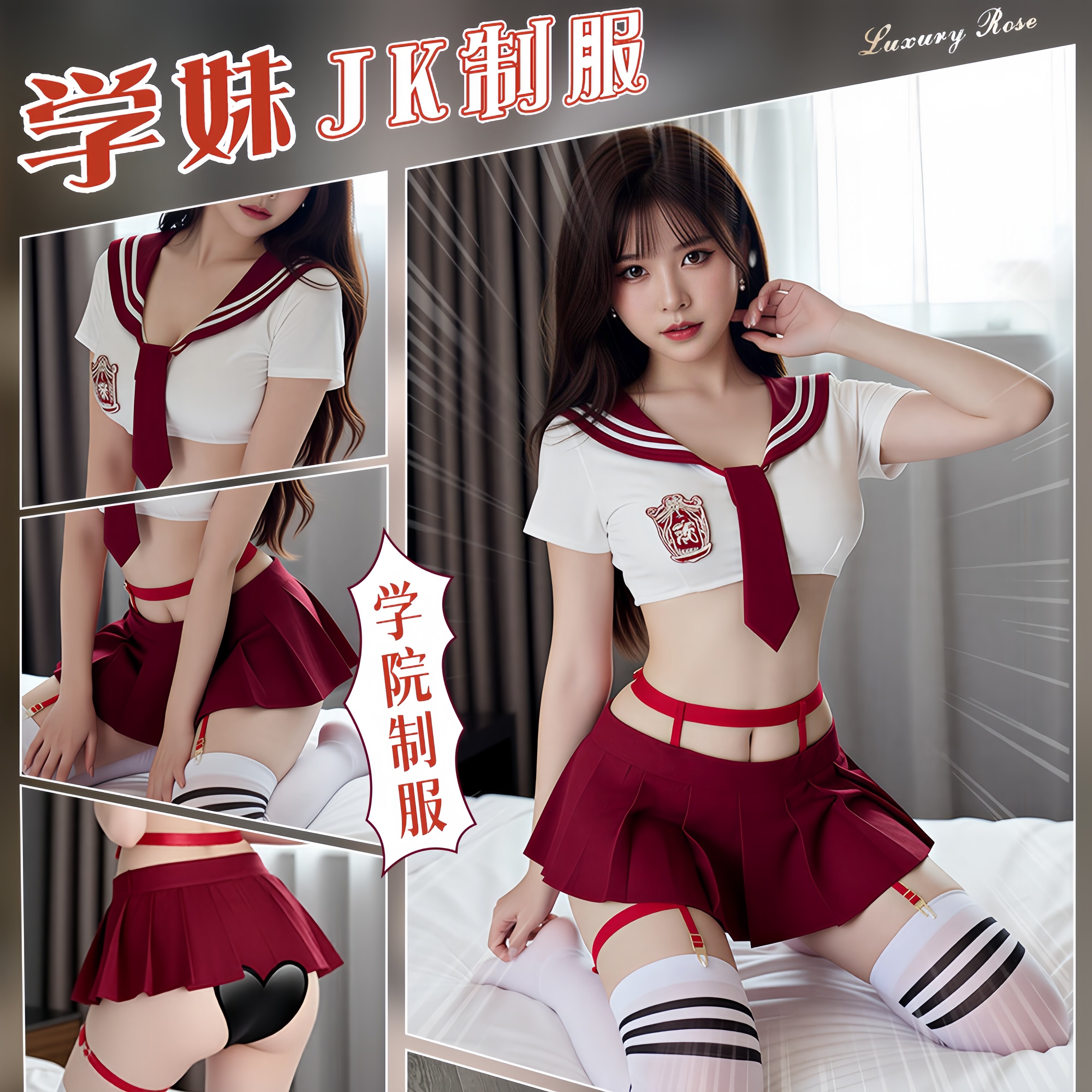 日系学院风水手服JK百褶裙纯欲制服诱惑套装女装性感角色扮演情趣