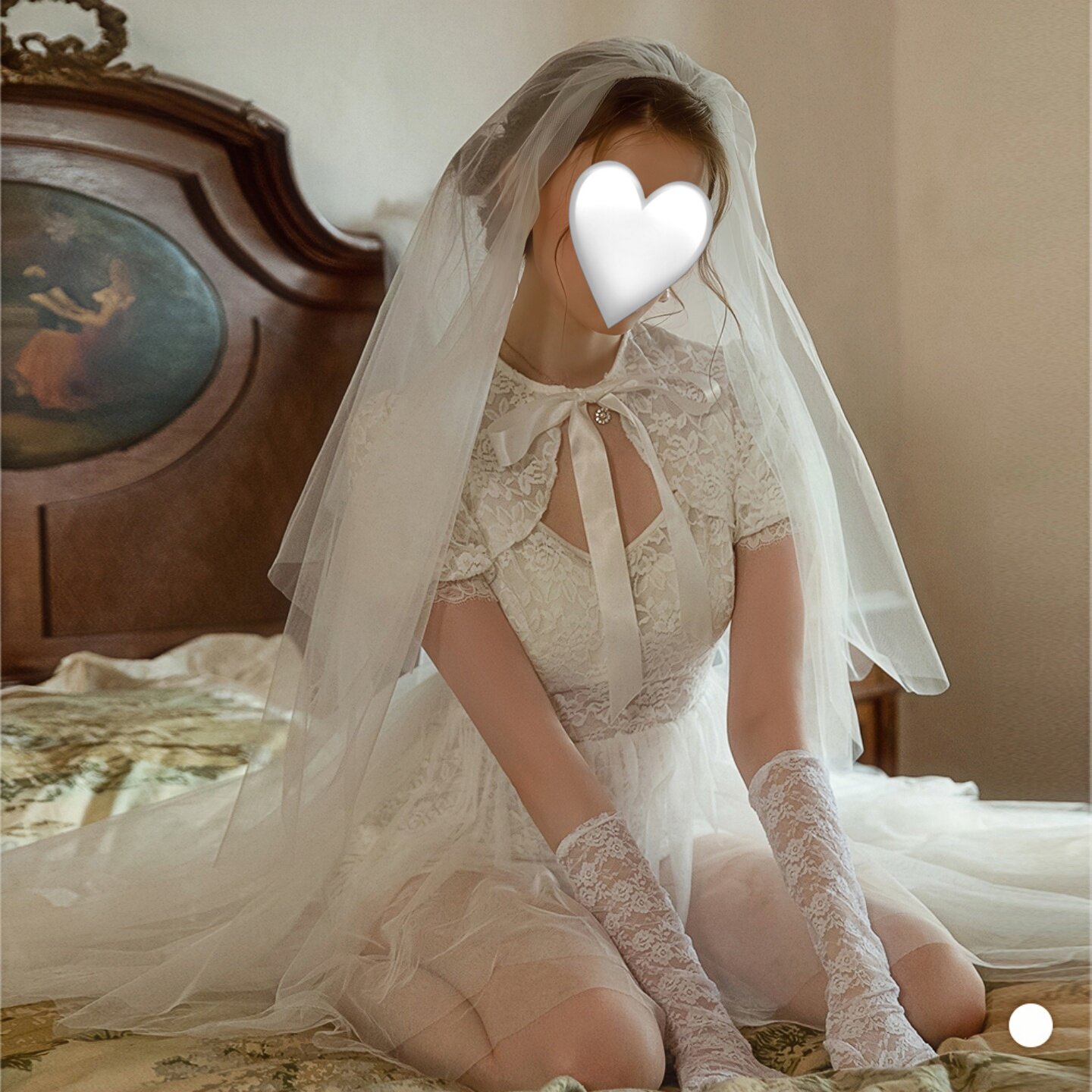 性感睡衣复古蕾丝双层透视网纱连衣裙角色扮演制服套装婚纱女纯欲