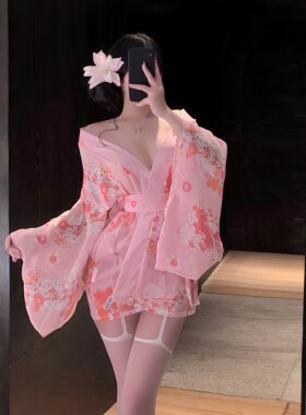 性感日系和风V领收腰肚兜