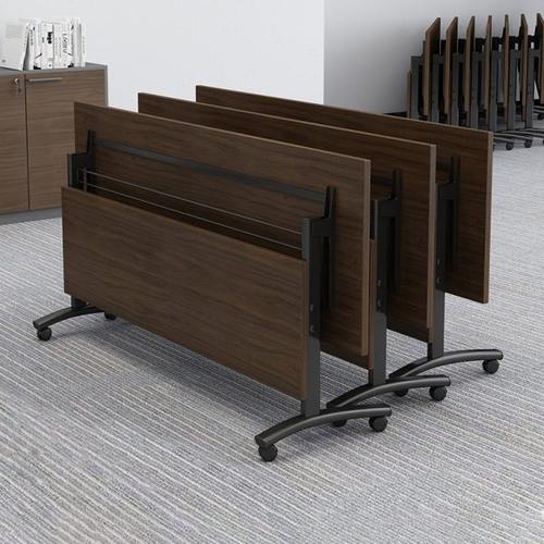 条桌折叠培训桌椅组合带轮可移动拼接翻板桌双人拼接办公桌会议桌