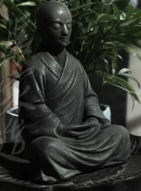 张家造新中式禅意布衣小僧摆件家居客厅庭院玄关布景装饰品小和尚