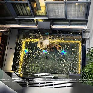 定制景观鱼泉池庭花园院室内外瀑布喷光流灯水造景不锈MXZ钢水景