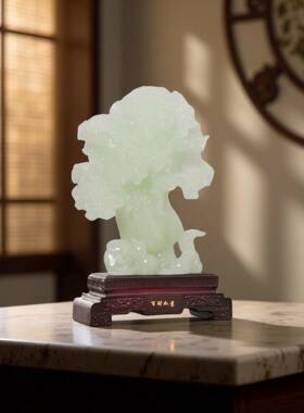 立地生财件玉白菜摆招CB599财客厅玄室办公酒柜装饰品公司开业关