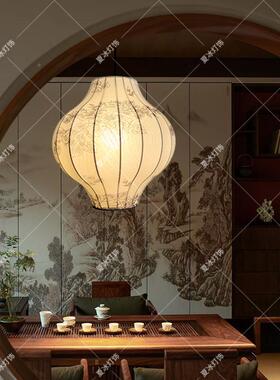 式灯笼仿中古宫灯禅意茶桌阳台WQI灯笼书灯古风餐厅圆形卧灯室房