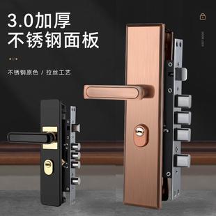 防盗套门门锁家用通用门把手上型提反锁大门锁具装室内铁门门房锁