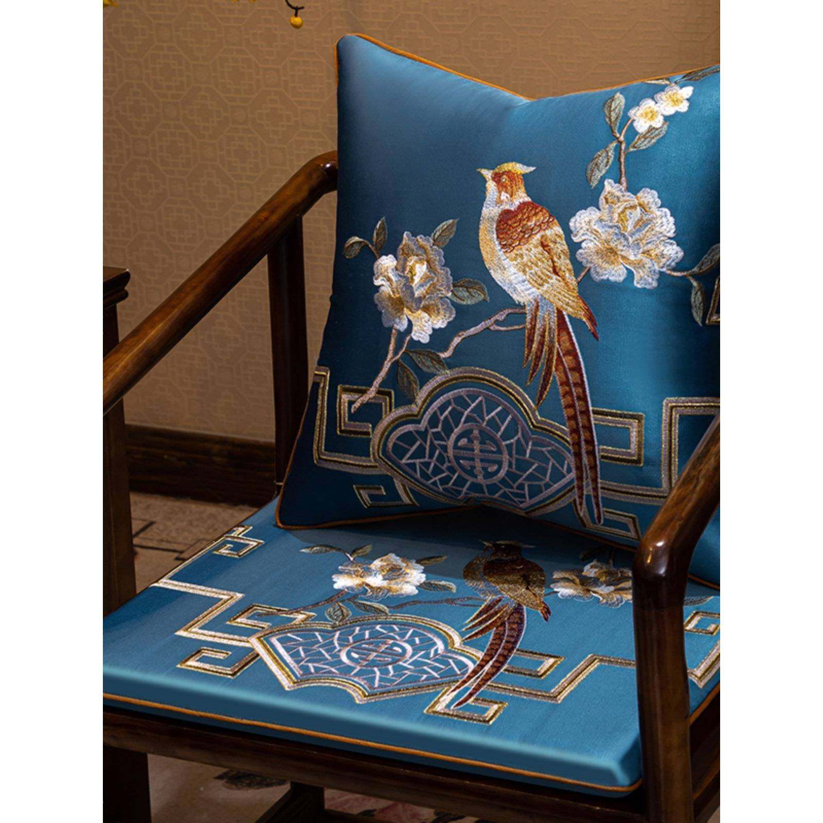 LRM中式红木椅子坐垫茶椅实木家具沙发太椅圈椅新茶桌餐椅师垫椅