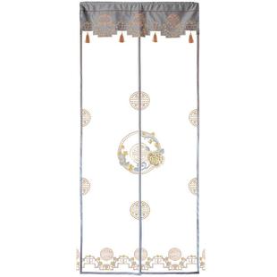 新GTC84366中式防蚊门刺绣用家免打孔整条磁铁吸帘隔断帘子夏季自