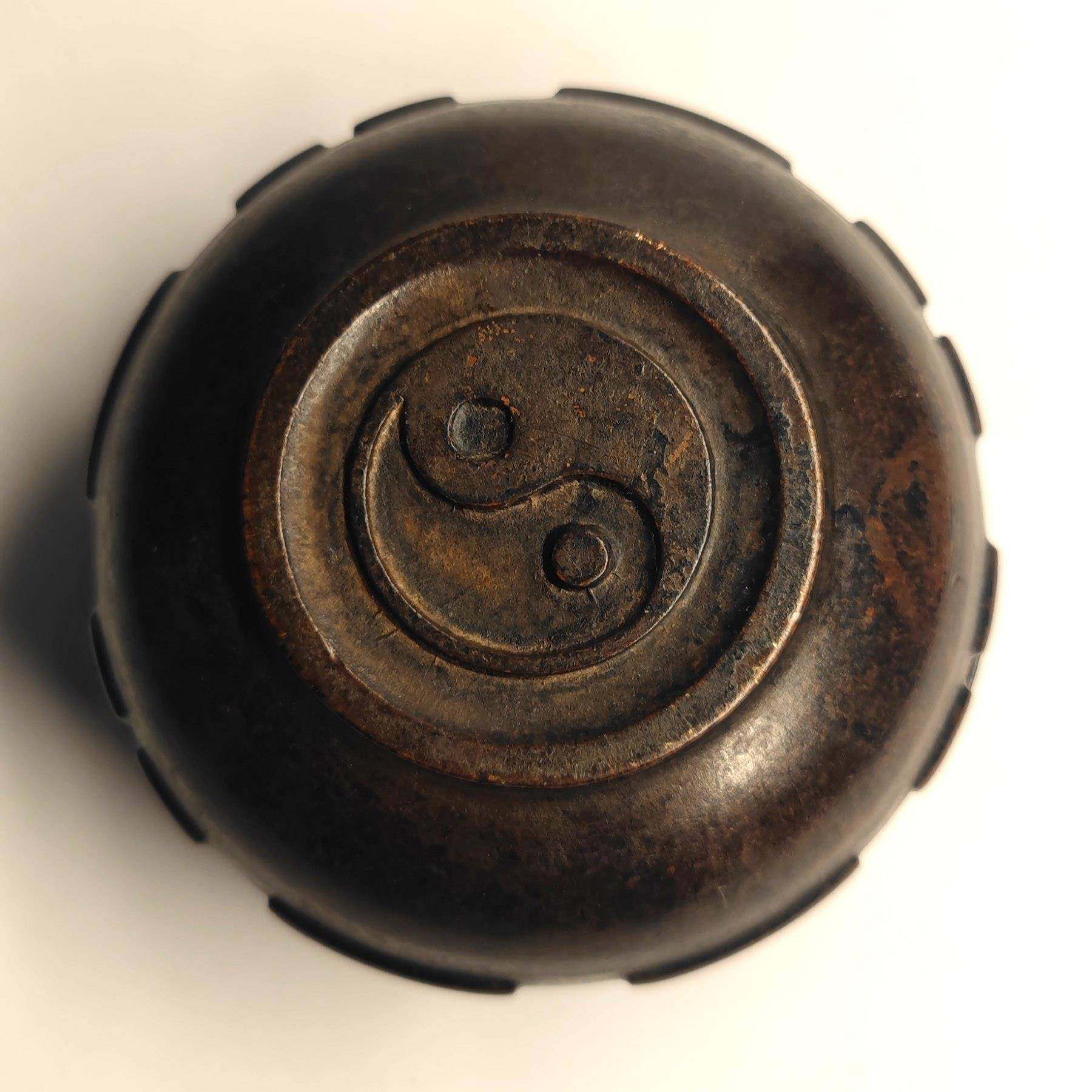 斗八卦纯HCA钵香炉香古玩铜器收藏物铜件摆件茶道书房北道家供奉