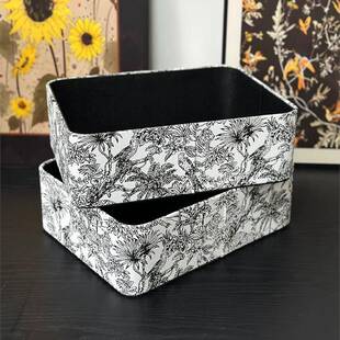 法桌收纳盒高级客厅几零食茶杂SRF物整理盒面高档皮质式长方形储