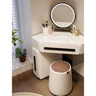 小户型拐角梳妆台卧室家用一墙角三角化头妆桌带妆60037化镜转角