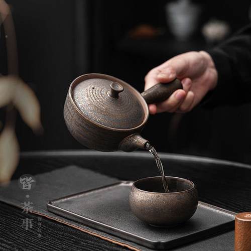 鎏家用茶壶单ch220926壶茶中式陶瓷侧把壶古复金功夫茶具单个泡器