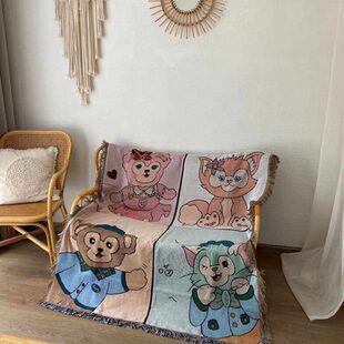 卡通可爱单人位沙发巾摇摇椅沙发套罩儿童房装饰挂布背景布盖地毯