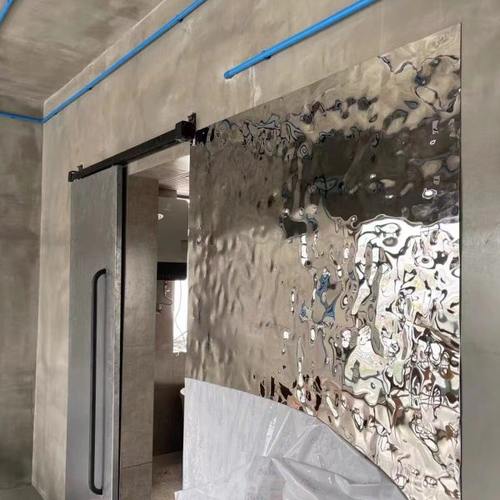 水波纹不锈钢板吊顶背景墙天花金属镜面压花板凹凸波浪装饰板现货