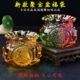 新款 琉璃水晶钱袋福袋聚宝盆居家办公室门店金色彩色存钱罐摆件