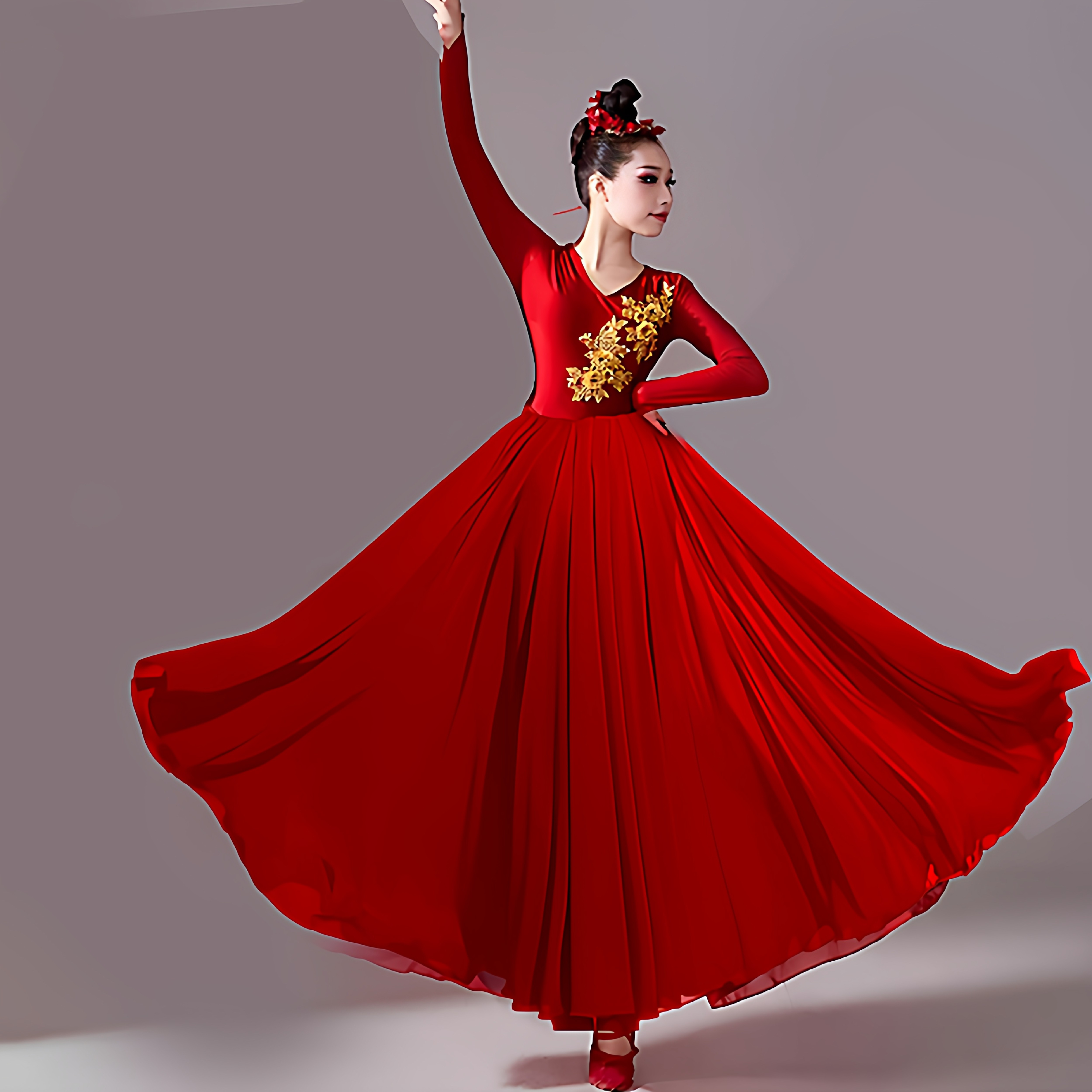 720度大裙摆裙万疆中国舞蹈服装