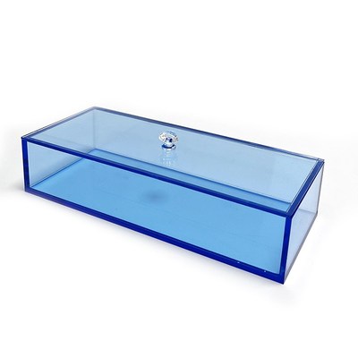 亚克力透明盒子展示盒翻盖储物防尘盒彩色长方形收纳盒带盖子订制