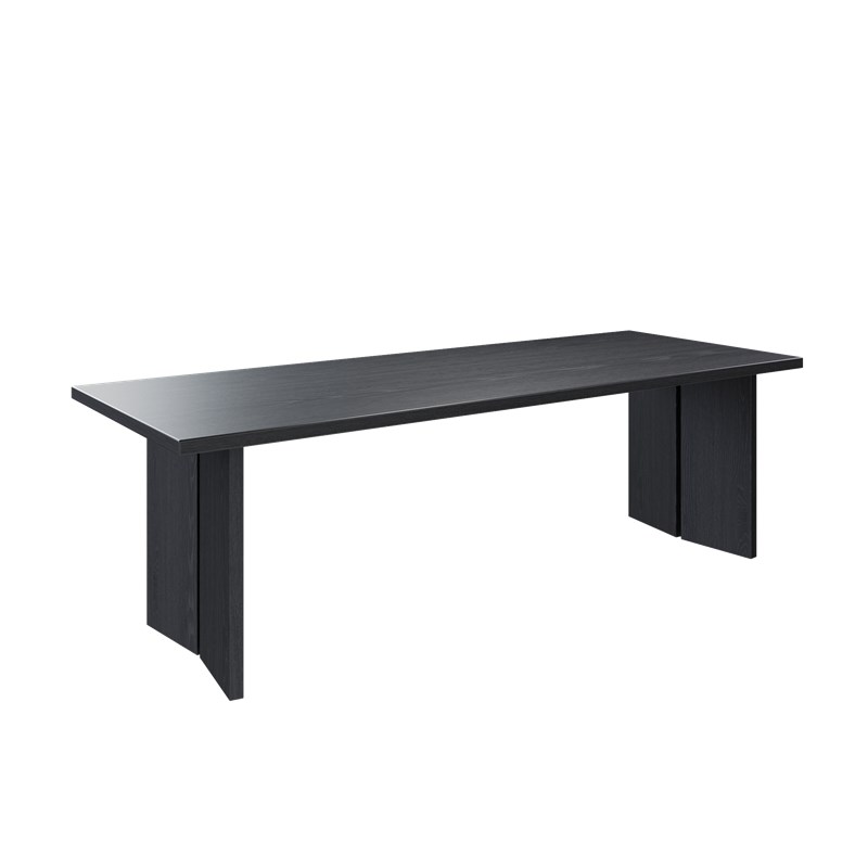 客厅实木长条书桌白蜡木大板桌阅读学习桌黑色高级感办公桌工作台