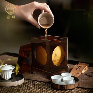 喜月桌面迷你茶水桶干湿分离茶洗缸茶渣缸洗茶具倒茶叶渣桶废水缸