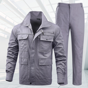 耐磨防烫阻燃劳保服焊工车间工装 夏季 长袖 男薄款 秋 纯棉工作服套装