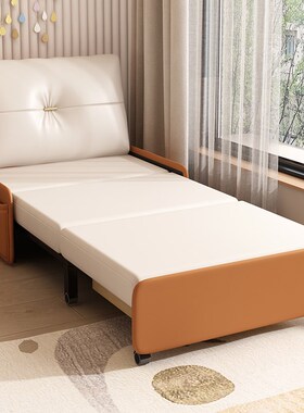 沙发床折叠两用2024r新款客厅阳台多功能推拉床小户型单人伸缩床