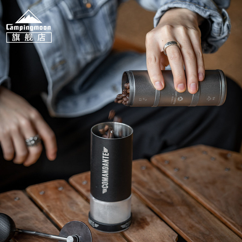 柯曼金属磨芯咖啡研磨器手动不锈钢咖啡漏斗杯子美式咖啡研磨套装