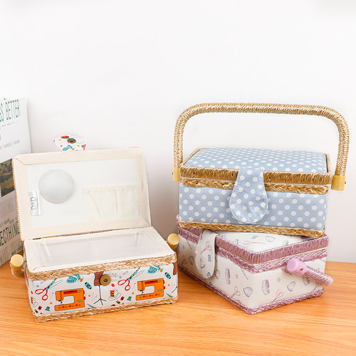 布艺收纳针线盒欧式田园裁缝家用大容量实用高档多功能收纳针线包