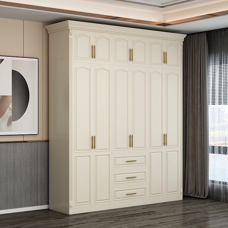 转角衣柜90度定制美式全实木L型拐角平开衣橱顶柜整体衣帽间组装