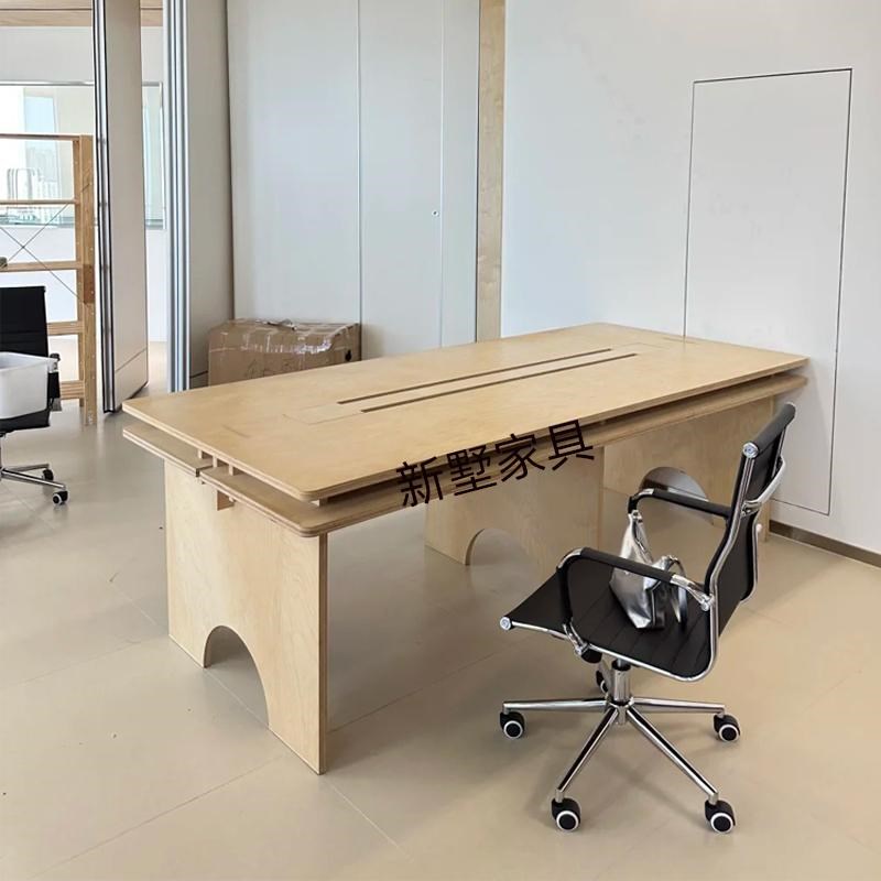 海洋板办公桌电脑桌简约接待桌长方形桌子多人会议桌培训台洽谈桌