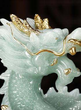 财富兴隆招财龙摆件客厅办公室酒柜生肖龙装饰工艺礼品摆饰店铺开