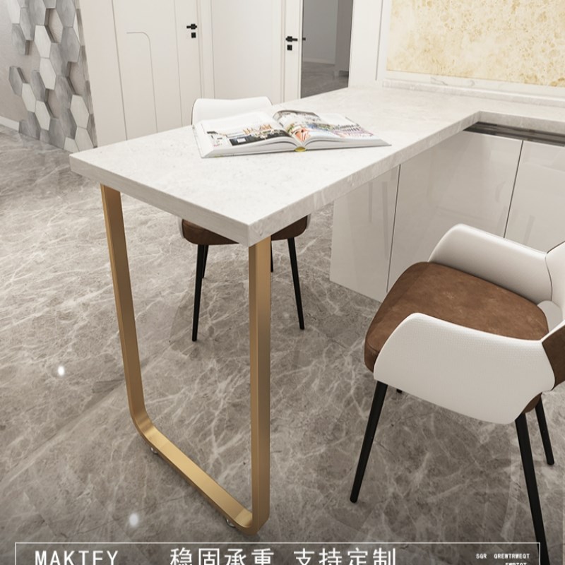 定制吧台铁艺桌腿支架餐桌岛台桌脚支撑架书桌大板金属茶几桌脚架