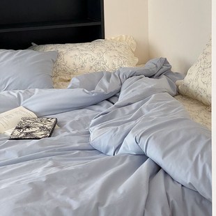 纯棉被套单件200230cm简约纯色220240双人亲肤全棉被罩四季用