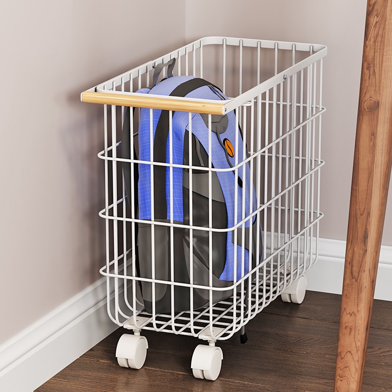 放书包置物架收纳筐桌底下可移动放置篮神器缝隙带轮家用学生宿舍