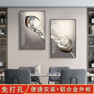 饰画饭厅高级感背景墙壁画挂画2023新款 轻奢大气奶油风家庭餐厅装